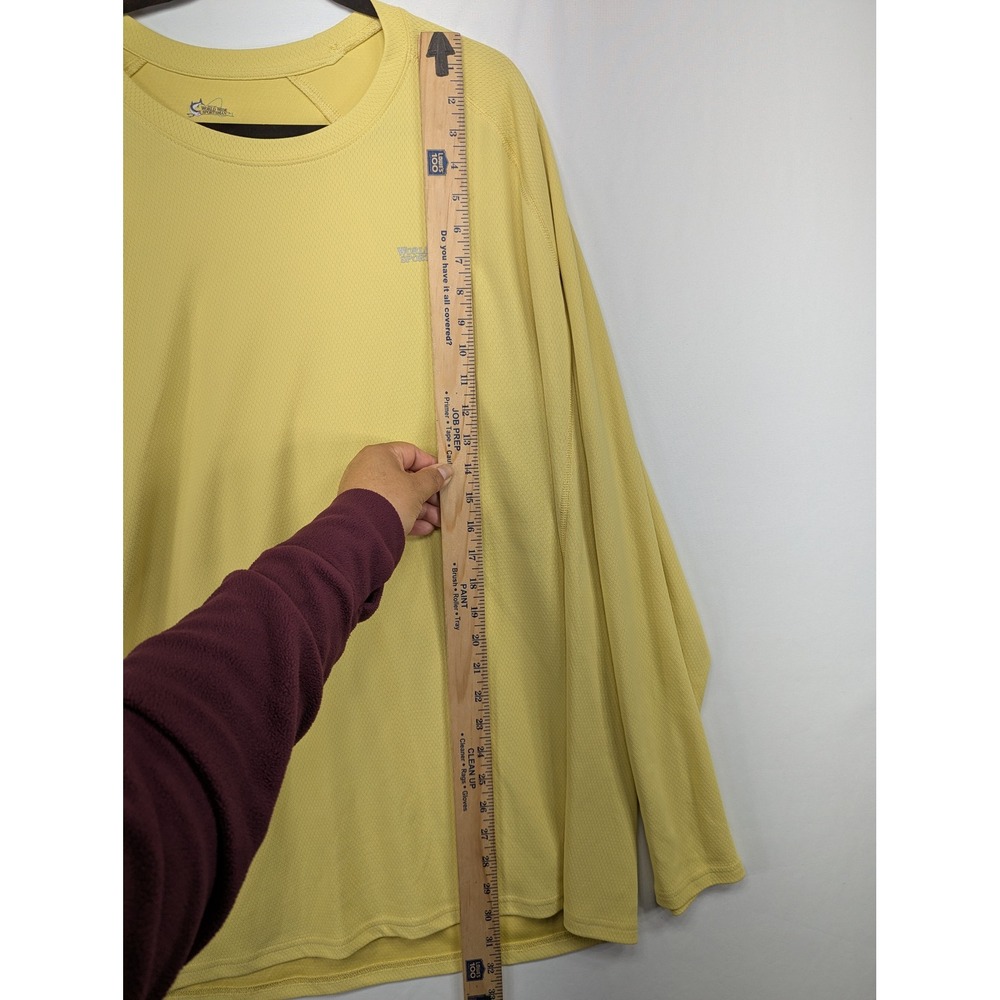 World Wide Sportsman Mens 3XL Yellow Long Sleeve Fishing Shirt Honeycomb Mesh - Picture 4 of 7